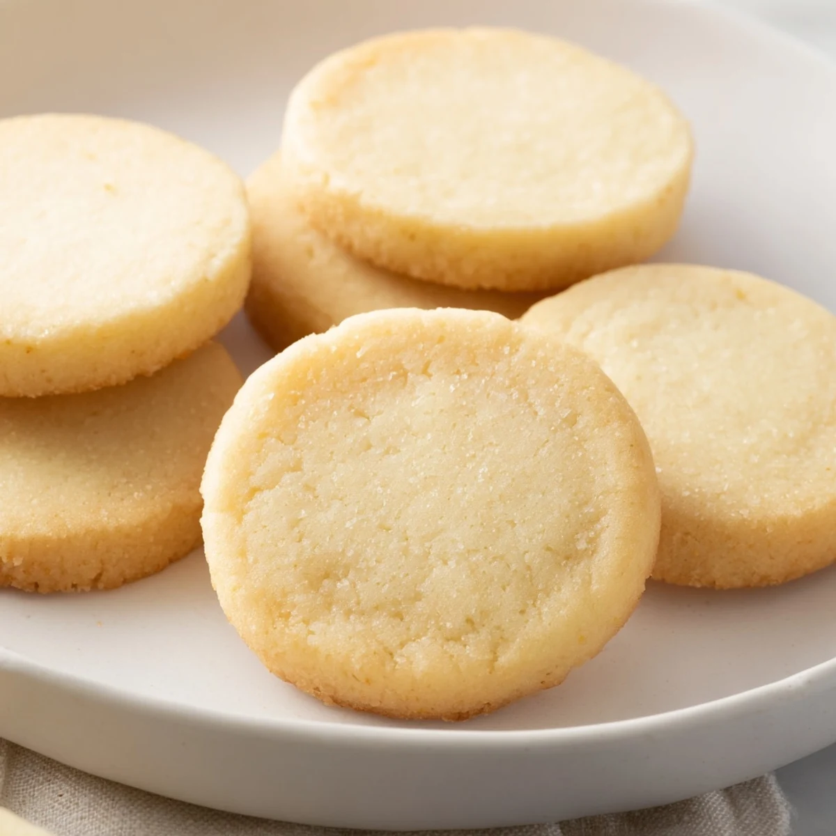 Golden, buttery Honey Butter Shortbread Cookies, perfectly baked and ready to enjoy with a cup of tea.