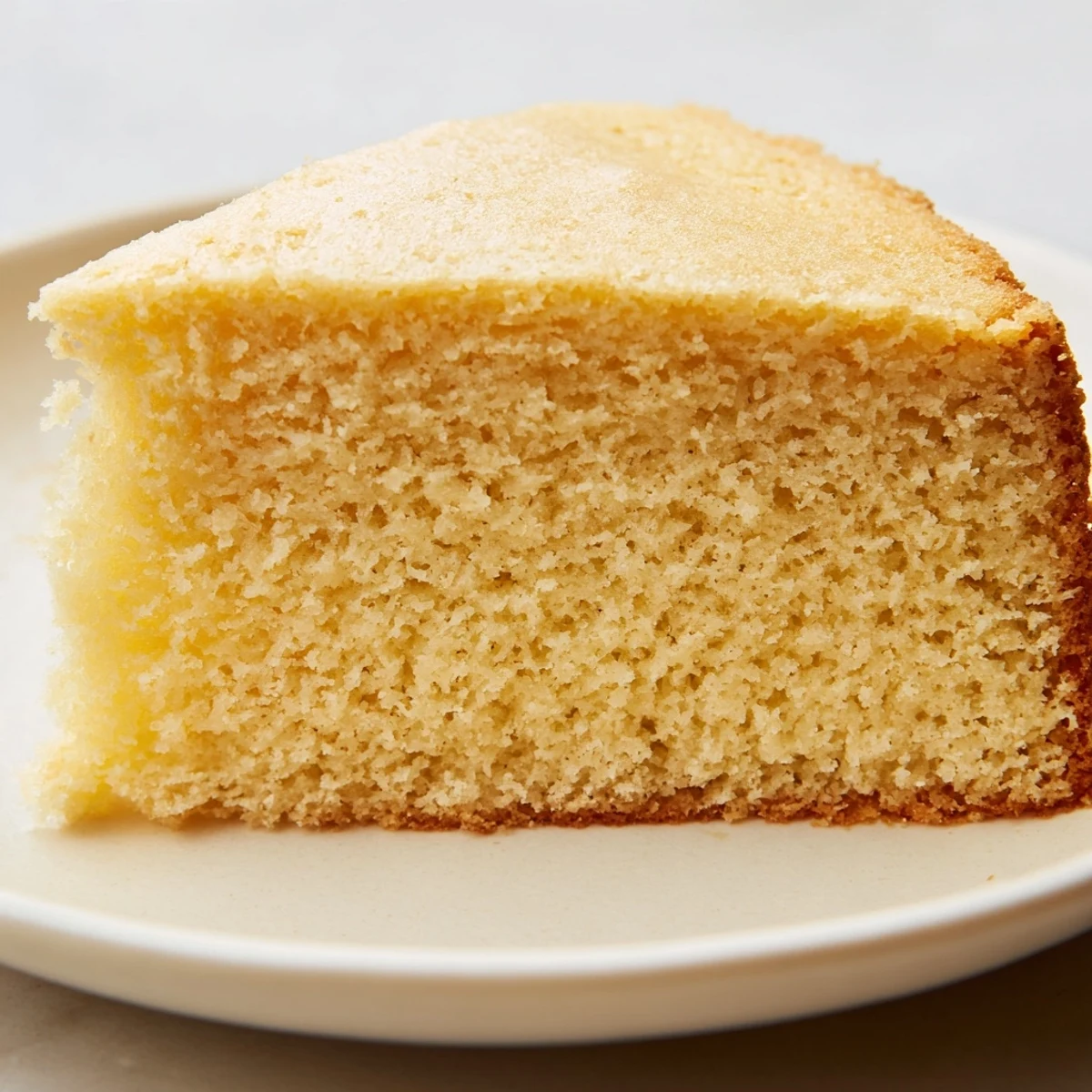 Fluffy three-ingredient vanilla sponge cake, golden brown, ready to be sliced and enjoyed.