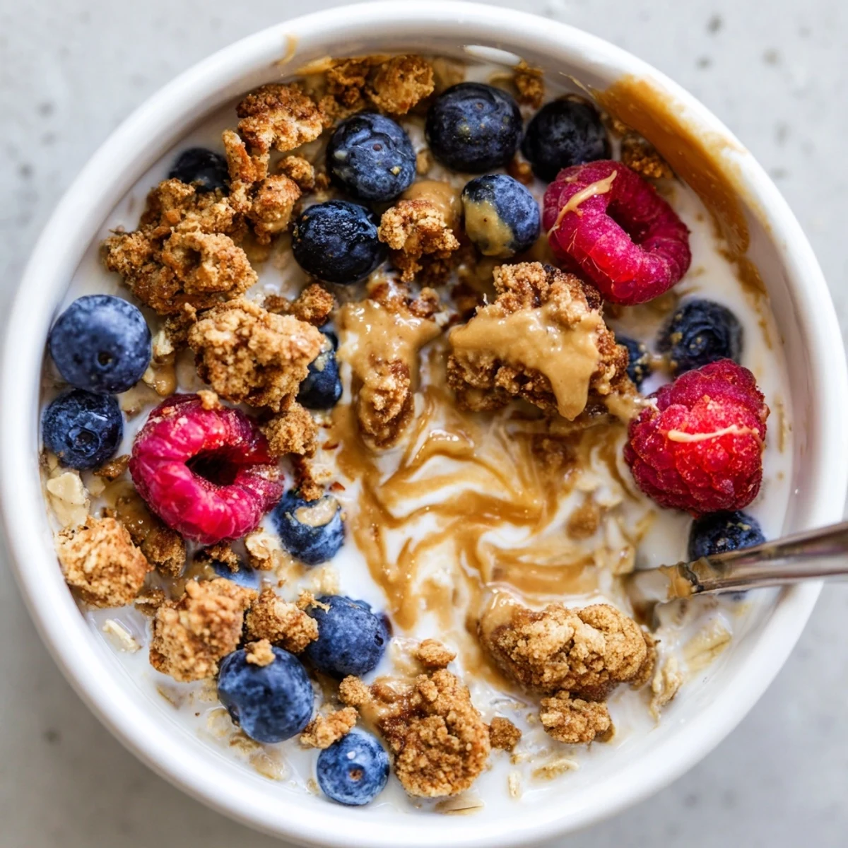 Enjoy a spoonful of overnight oats gourmet makeover, boasting espresso, layered toppings, and perfect for mornings.