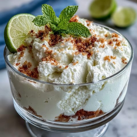 Zesty lemon mousse layered over buttery shortbread crumble, garnished with lemon zest and mint leaves.