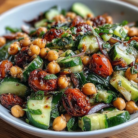 Healthy Easy Cucumber Chickpea