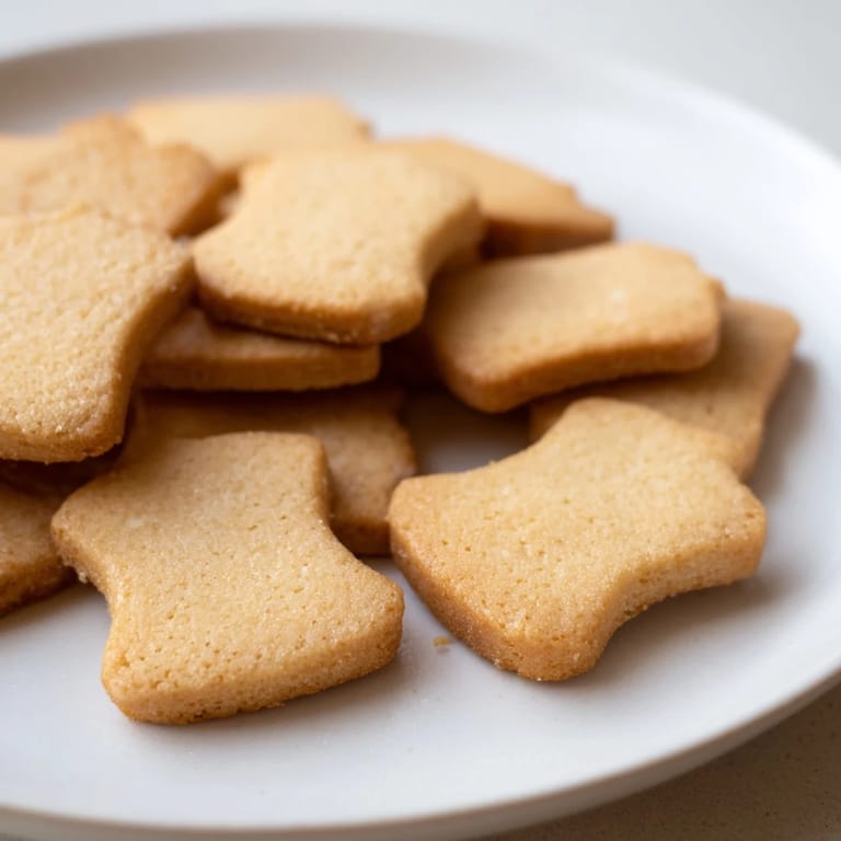 Close-up of freshly made Honey Butter Shortbread Cookies, slightly browned, inviting you with their delicious aroma.