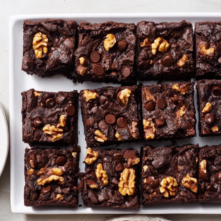 Delicious fudgy walnut brownies, studded with walnuts: a single-pan recipe makes easy, tempting desserts.