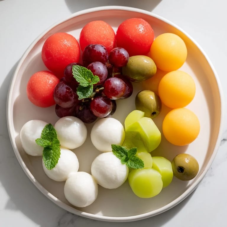 This visually appealing Polka Dot Platter features an array of colorful, bite-sized spheres perfect for easy entertaining.