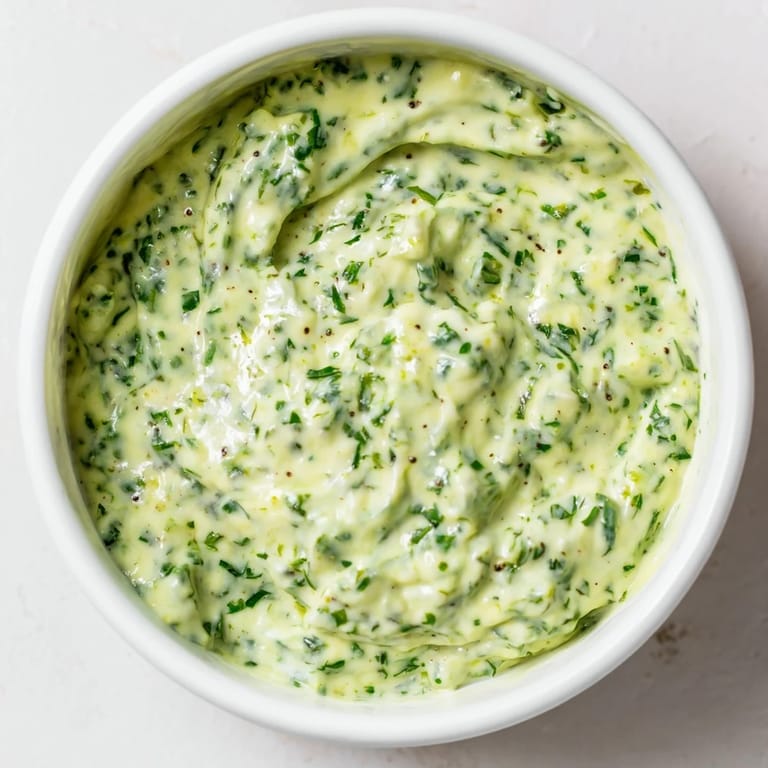 A bowl of bright green Green Goddess Dip, perfect for spreading on crusty bread or crackers.