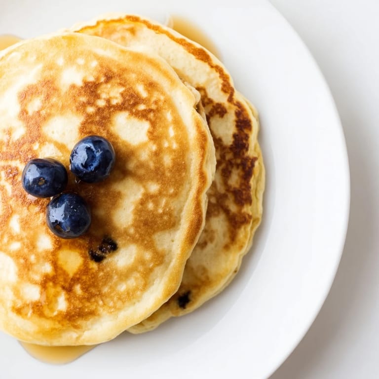 Freshly cooked cottage cheese pancakes steam gently on a griddle, their fluffy edges golden, ready to be served with a dollop of Greek yogurt.