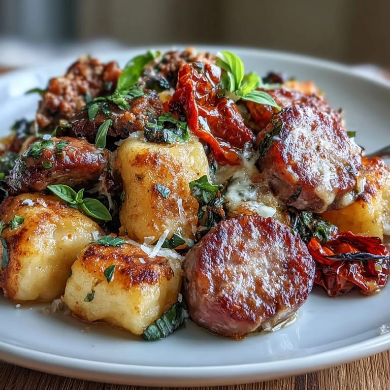 Delicious Sheet Pan Gnocchi with Sausage and Peppers, perfect for a weeknight easy meal.
