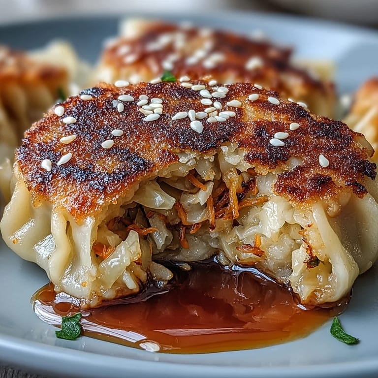 Crispy cabbage dumplings, a delightful appetizer with a golden-brown crust and tender filling.