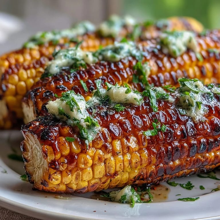 Juicy Memorial Day grilled corn, char-kissed and ready for flavorful butter combinations.