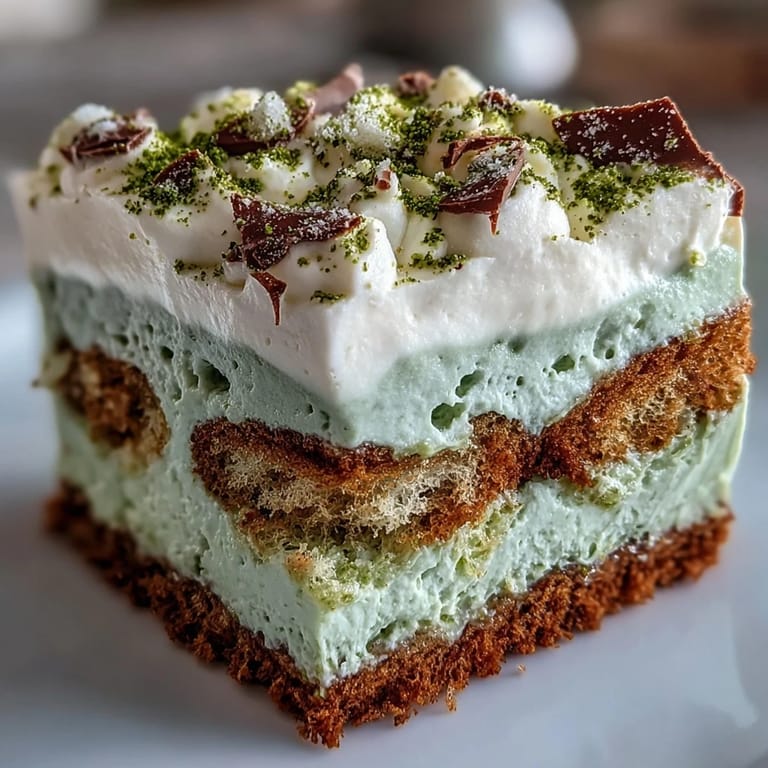 A visually stunning matcha tiramisu, perfect for afternoon tea or dessert.